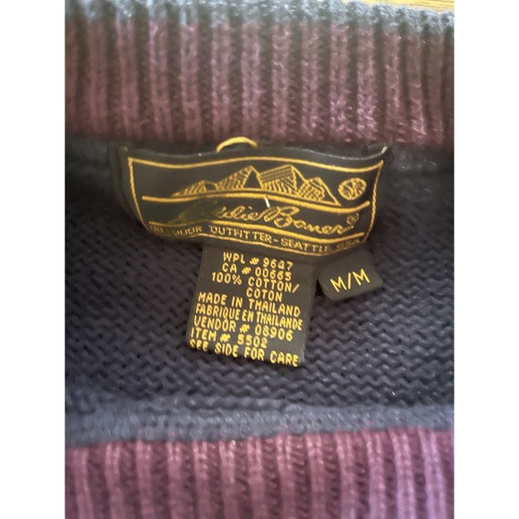 Vintage 90s Eddie Bauer Color Block Sweater Outdoor Outfitters - Men's Medium - Picture 4 of 8